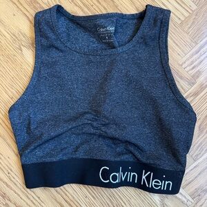 4/$30 Calvin Klein Charcoal grey sports bra lounge top size small